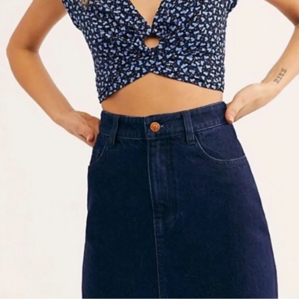 Free People Wilshire Denim Midi Skirt